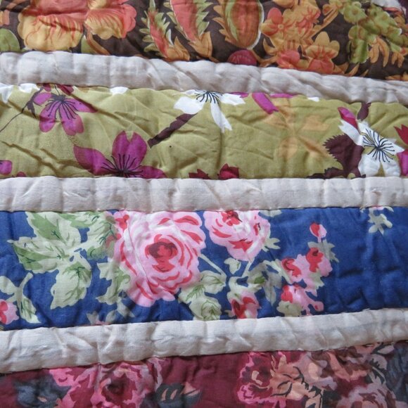 Large Quilted Patchwork Stripes Standard Pillow Case The Company Store Old Stock - Picture 5 of 16